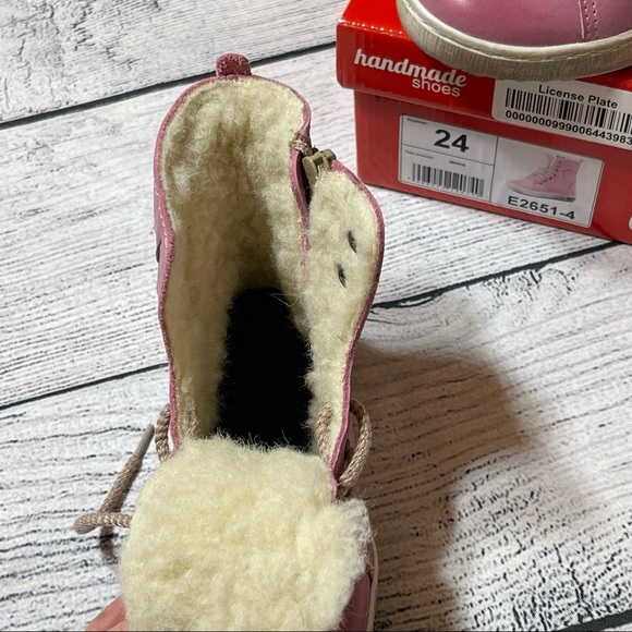 Emel Pink Shearling Lined Handmade Boots size 24 - Picture 5 of 7
